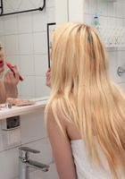 ATK Petites: Eveline (Eveline sprays her hairy twat in the shower)